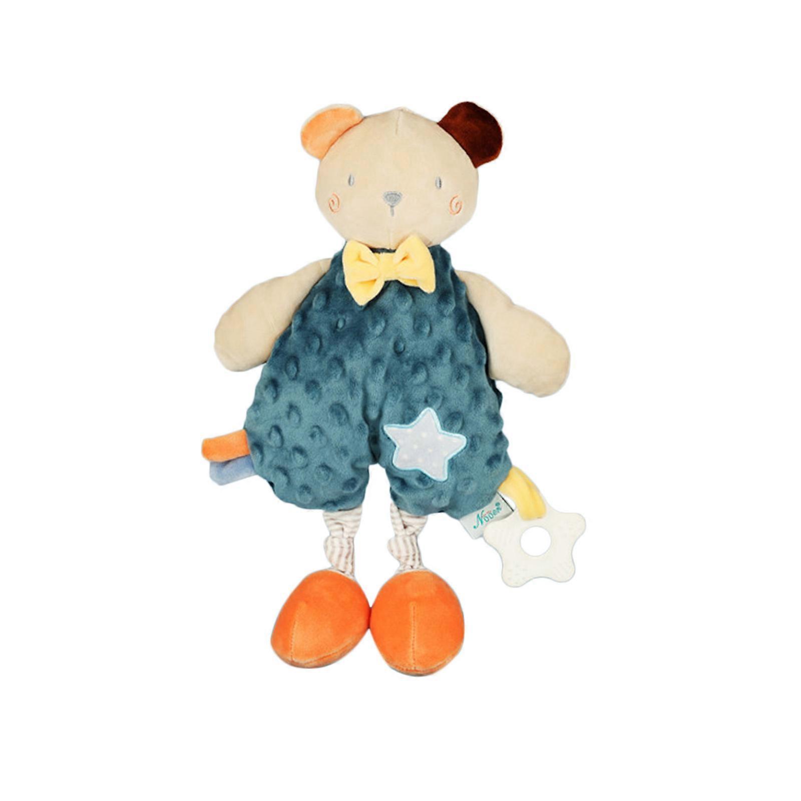 2024 New,30cm Baby Plush Toy With Hanging Rattle Toys Clip Early Education Pacify Dolls