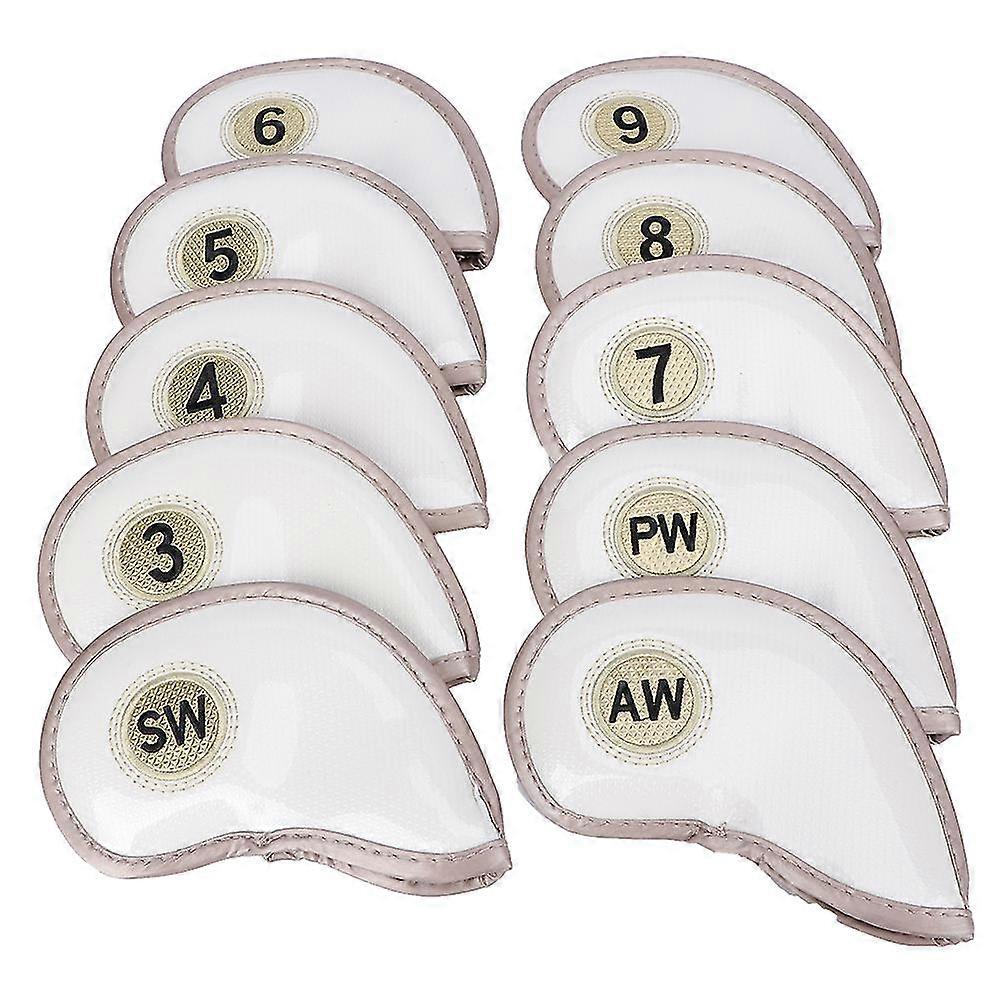 Durable PU Golf Iron Head Cover - Scratch Resistant & Waterproof (White)