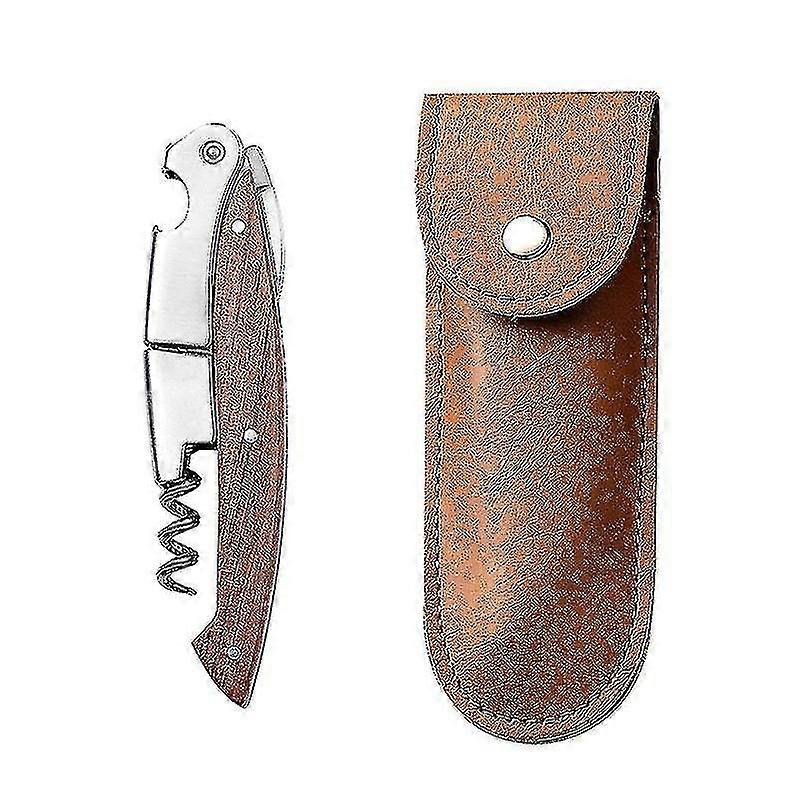 Vinåbner proptrækker med læder Case_hd