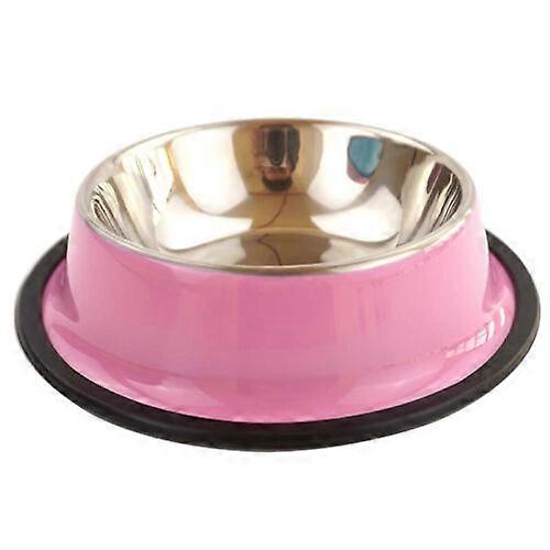New Stainless Steel Food Water Dish Bowls Bowl Pet Feeder Dog Cat Anti-Slip Base