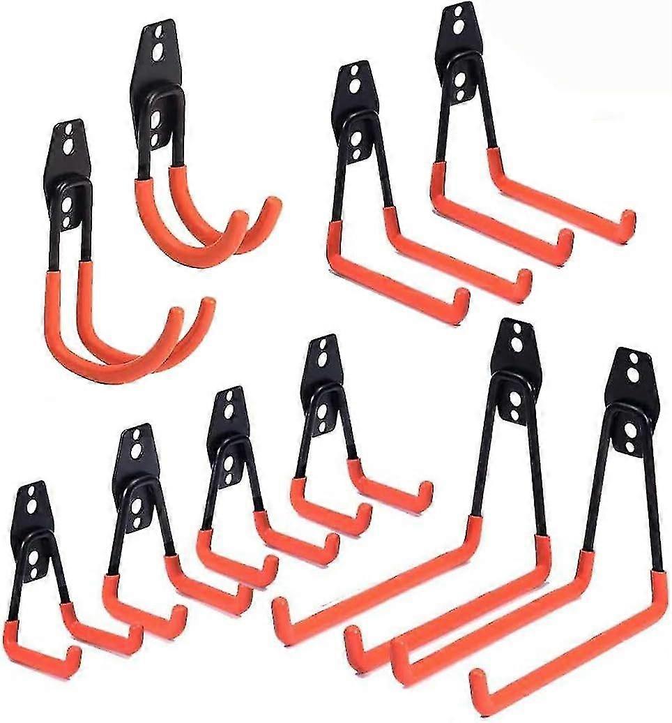 Garage Hooks, Steel Heavy Duty Garage Storage Hooks For Organizing Power Tools,ladder,bulk Items (pack Of 10)