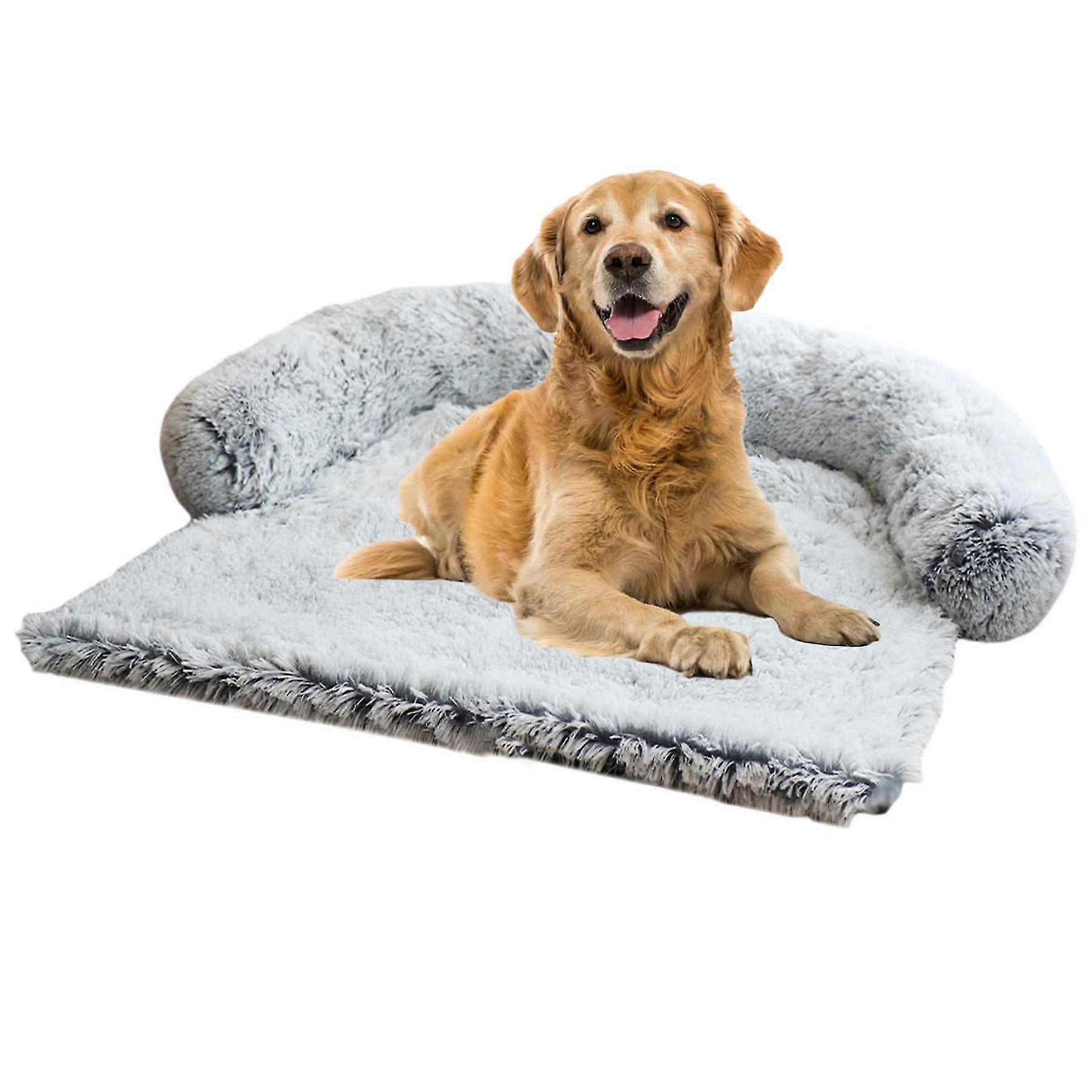 Dog Cat Warm Soft Calming Sofa Bed Round Cushion Mat for Couches Floor Removable Cover