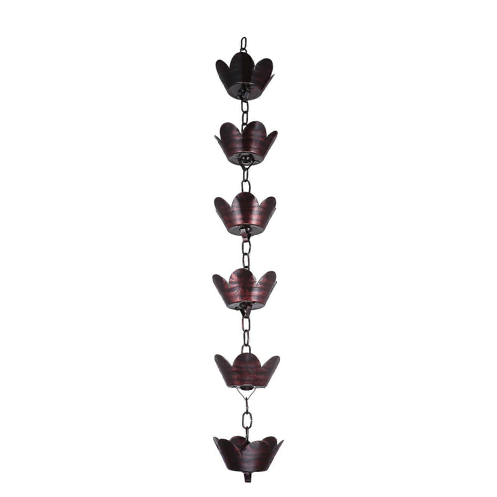 1m Metal Rain Chain Petal Shape Chimes And Cups Rain Catcher For Gutter-FCY