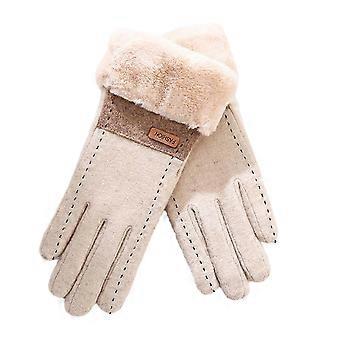 1 Pair Women Winter Touch Screen Gloves Warm Windproof Soft Fleece Lined Gloves Elastic Cuff Cycling