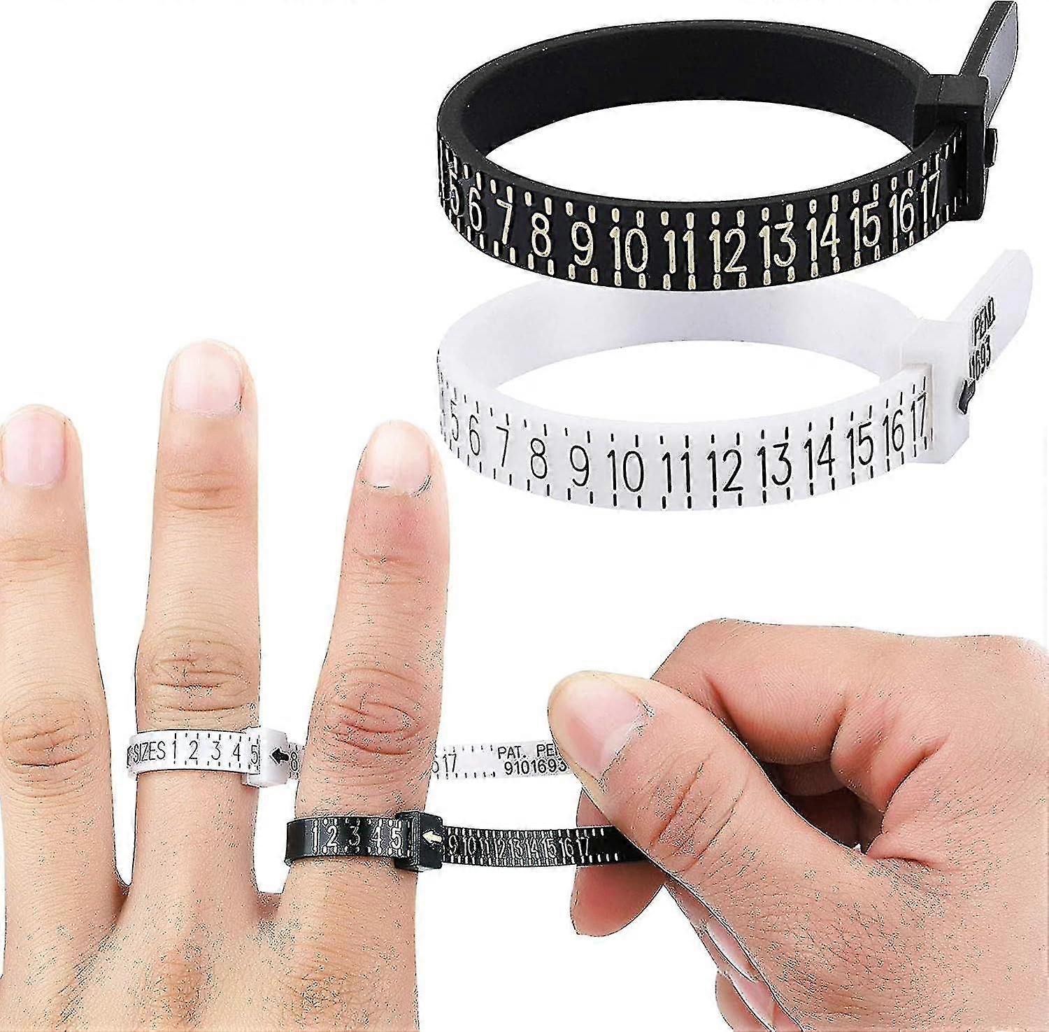 Ring Sizer Measuring Tool Set - Accurate Finger Size Gauge [2 Pcs]