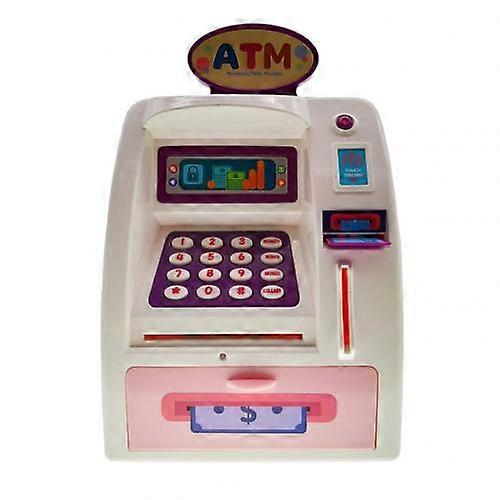 Simulation Electronic Piggy Bank Coin Box Deposit Saving Money Password Fingerprint Music LED Model Pretend Play Toy