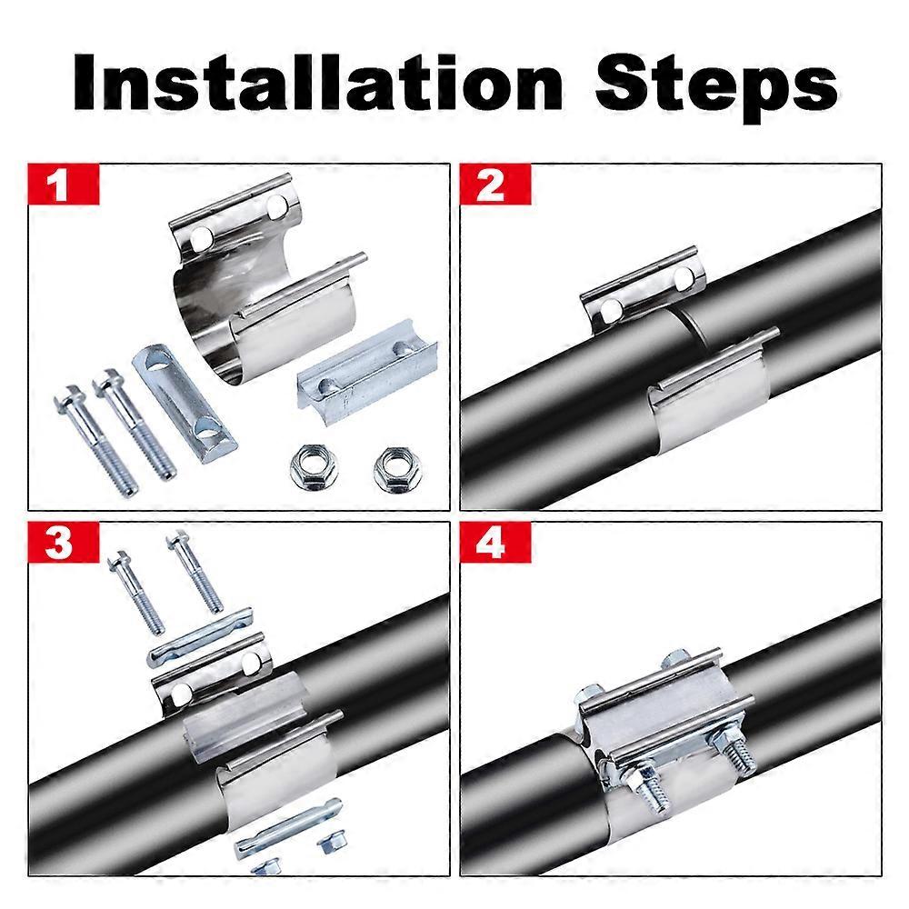2 1/2 Exhaust Clamp 2" Butt Joint Exhaust Band Clamp Muffler Sleeve Coupler Stainless Ste B 787379 - Foto 10