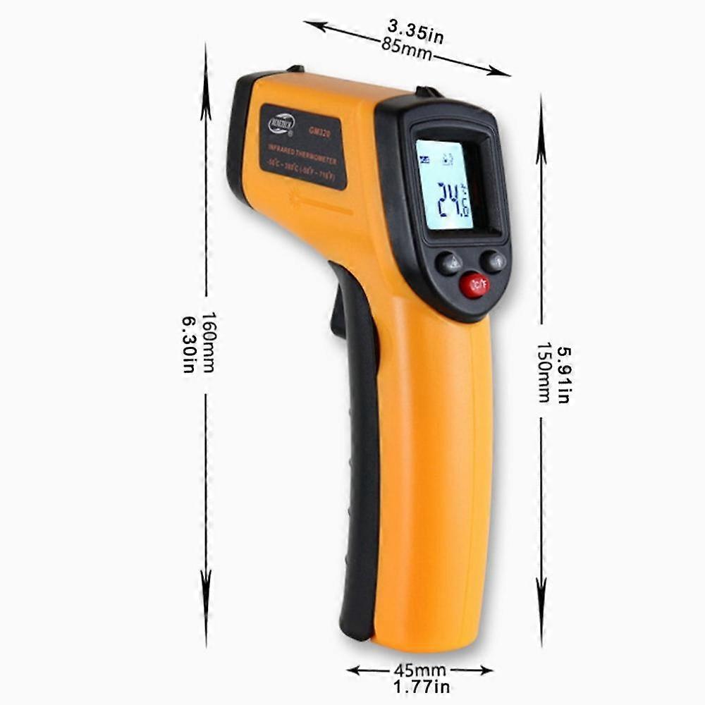 Industrial Laser LCD Digital IR Infrared Thermometer Temperature Meter Gun Point -50-380Degree Non-Contact Thermometer Pyrometer