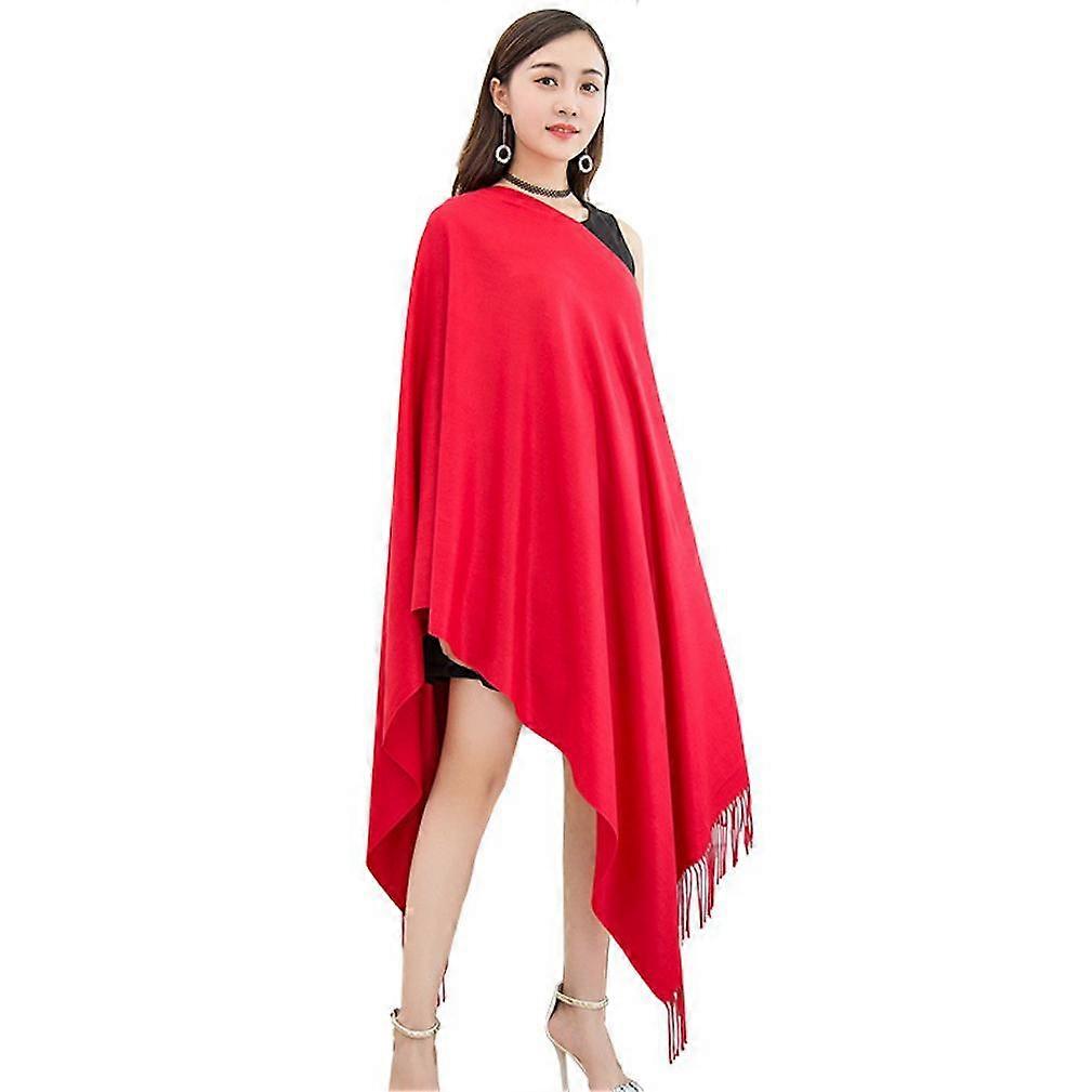 Solid Color Scarf Pashmina Wraps Fringed Scarf Scarf