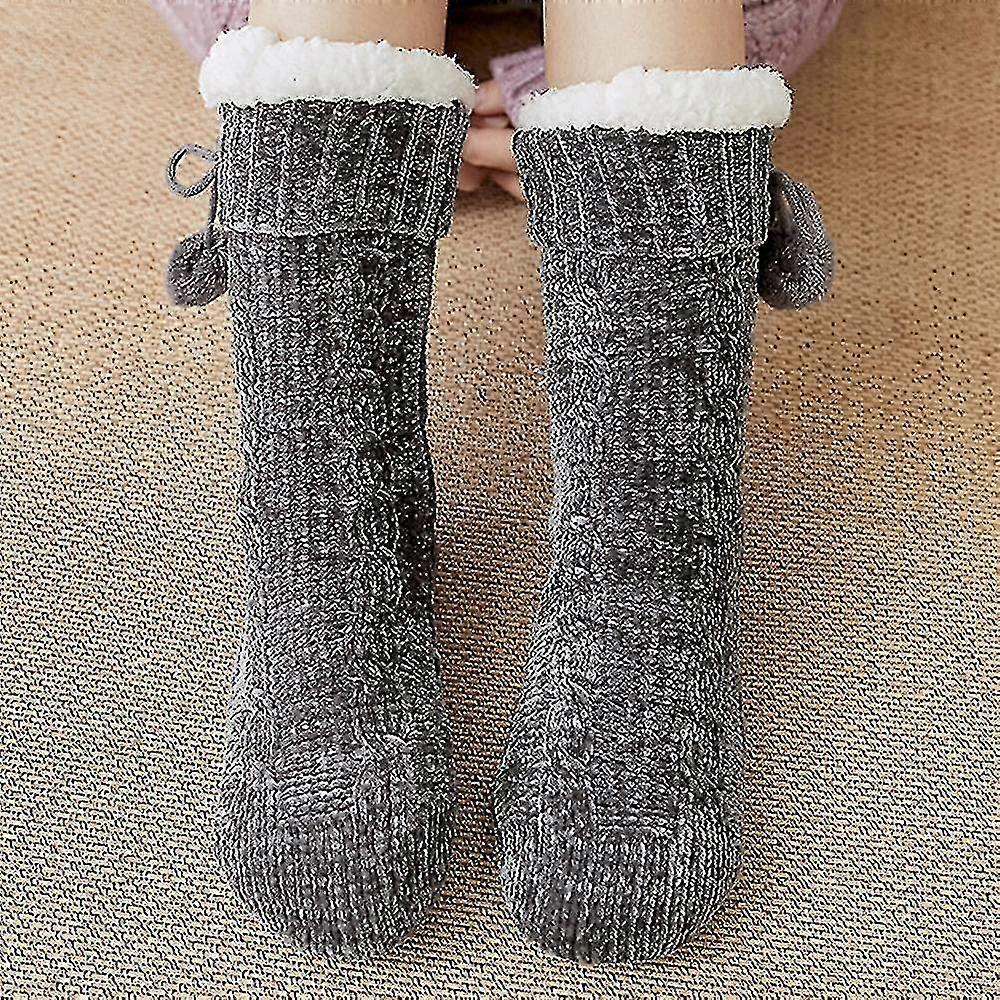 Women Lined Calf Socks Slipper Floor Bed Sock