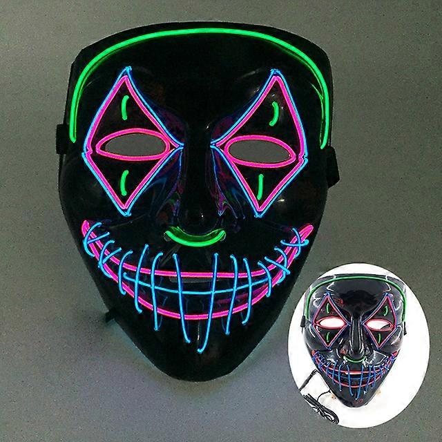 Carnival Masks Cosplay Costume Supplies Halloween Neon Led Purge Mask Masquerade Scary Party Masks Light Luminous In The Dark