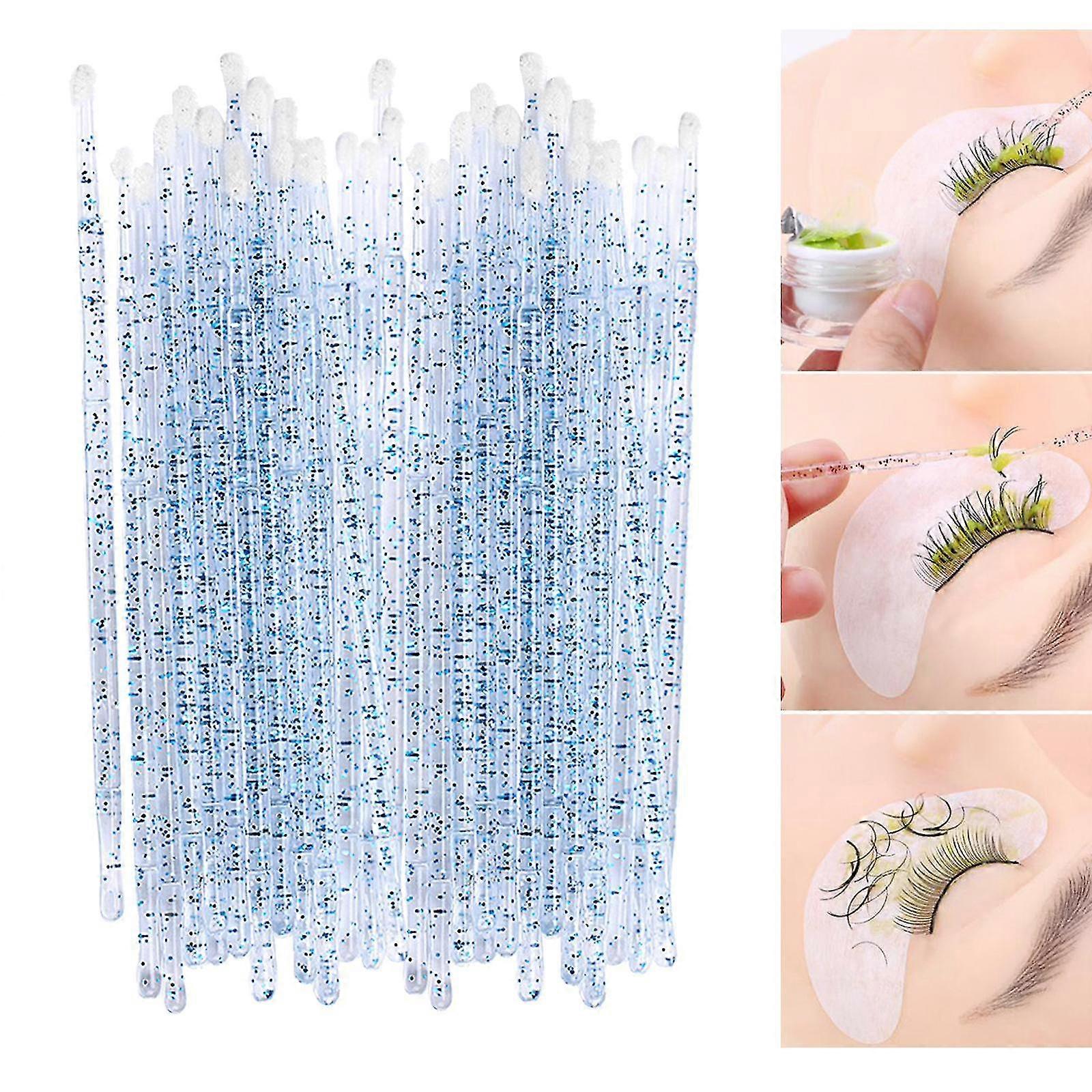 Micro Applicators Brushes Disposable For Eyebrow Eyelash Extensions Blue