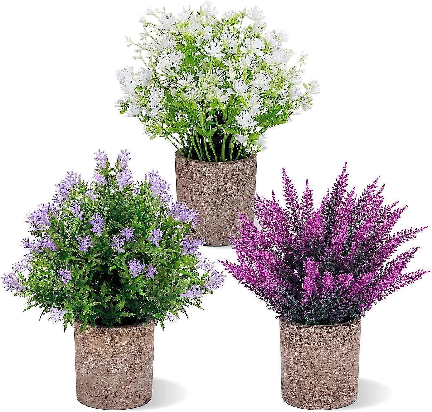 3 Packungen Falsche Pflanzen Knstliche Topfblumen Kleine Topfpflanzen Mini  Knstliche Kleine Blume 10 Indoor Lavendel Topf | Fruugo DE