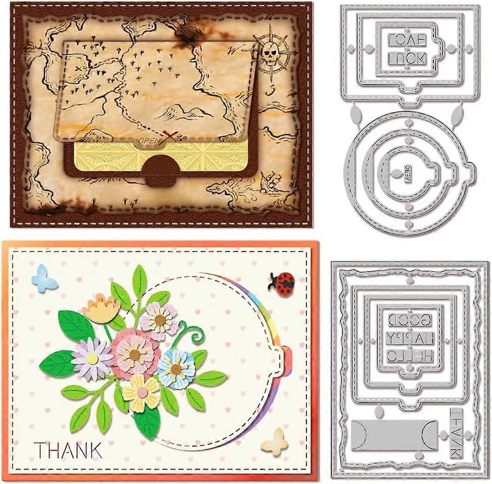 Carbon Steel Cutting Dies Stencils for DIY Scrapbooking Photo Album Decorative Embossing Paper Card Greeting Card Mold Mixed Shapes 150~160x97~110x0.8