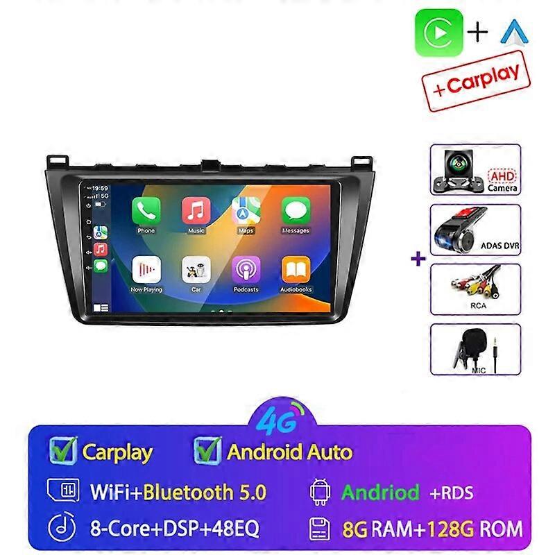 Android 13 Pour Mazda 6 GH 2007 - 2012 Autoradio Stéréo Multimédia Navigation GPS Lecteur vidéo Sans fil Carplay Auto DSP 4G + WIFI