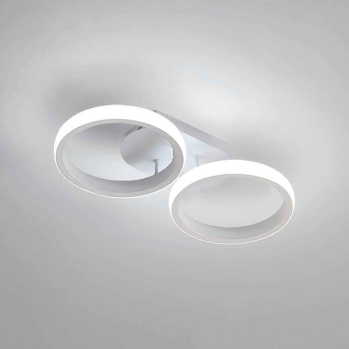 LED Ceiling Light,2 Rings 22W 1650LM Ceiling Lamp, Modern Round,Cool White,6000-6500K [Energy Class E]
