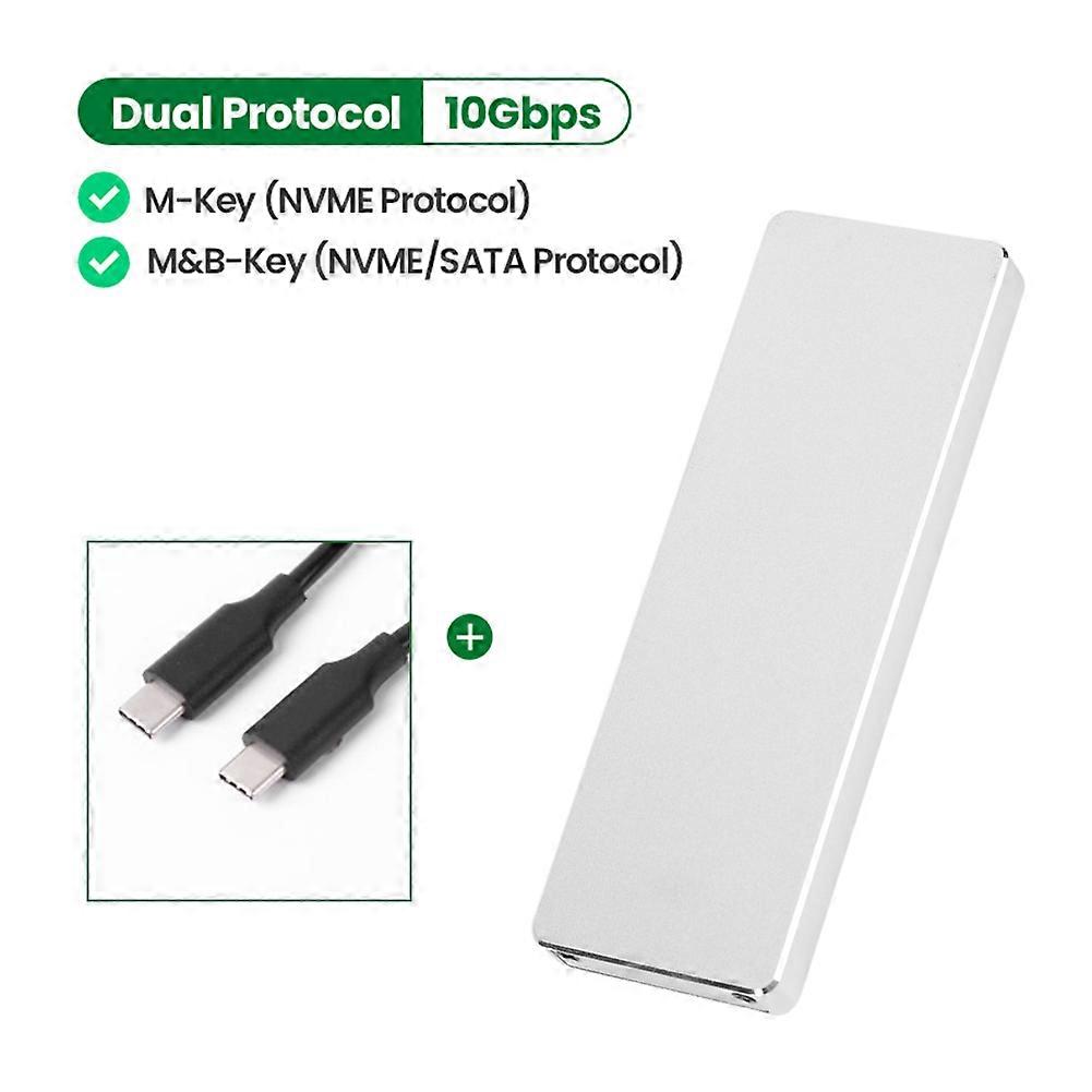 Dual Protocol M2 SSD Case 10Gbps Hard Drive Enclosure HDD Disk Box M.2 to USB 3.1 SSD Adapter for NVME PCIE NGFF SATA M/B Key