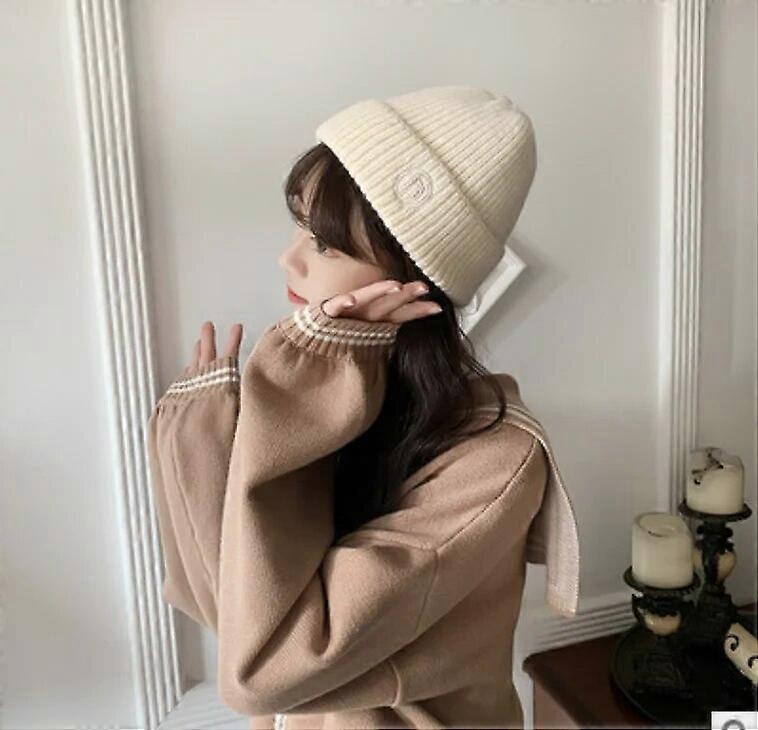 KE Hat women's autumn winter leisure wild embroidery woolen hat curling warm knitted hat couple cold hat