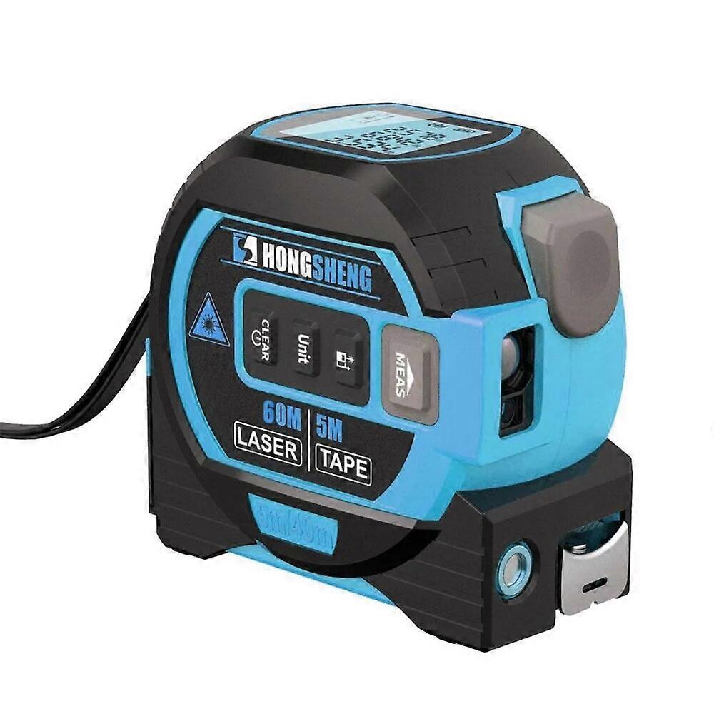 3in1 Laser Rangefinder 5m Tape Measure Ruler LCD Display Distance Meter Measurement Device Area Volumes Surveying Equipment