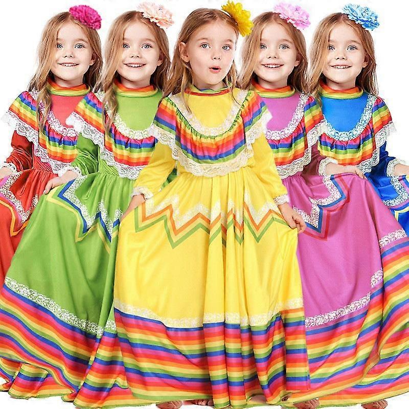 Kızlar için Meksika Elbiseleri Cinco De Mayo Fiesta Elbise