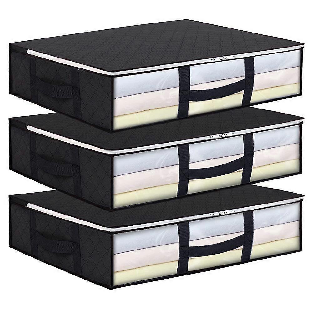 Under Bed Storage Bag With Handle Large Capacity Clear Cover Quilt Storage Box