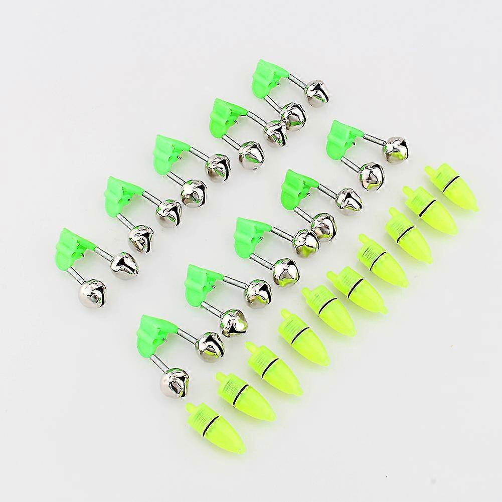10x LED Light Night Fishing Double Bell Rod Tip Fish Ring Bite Accessory