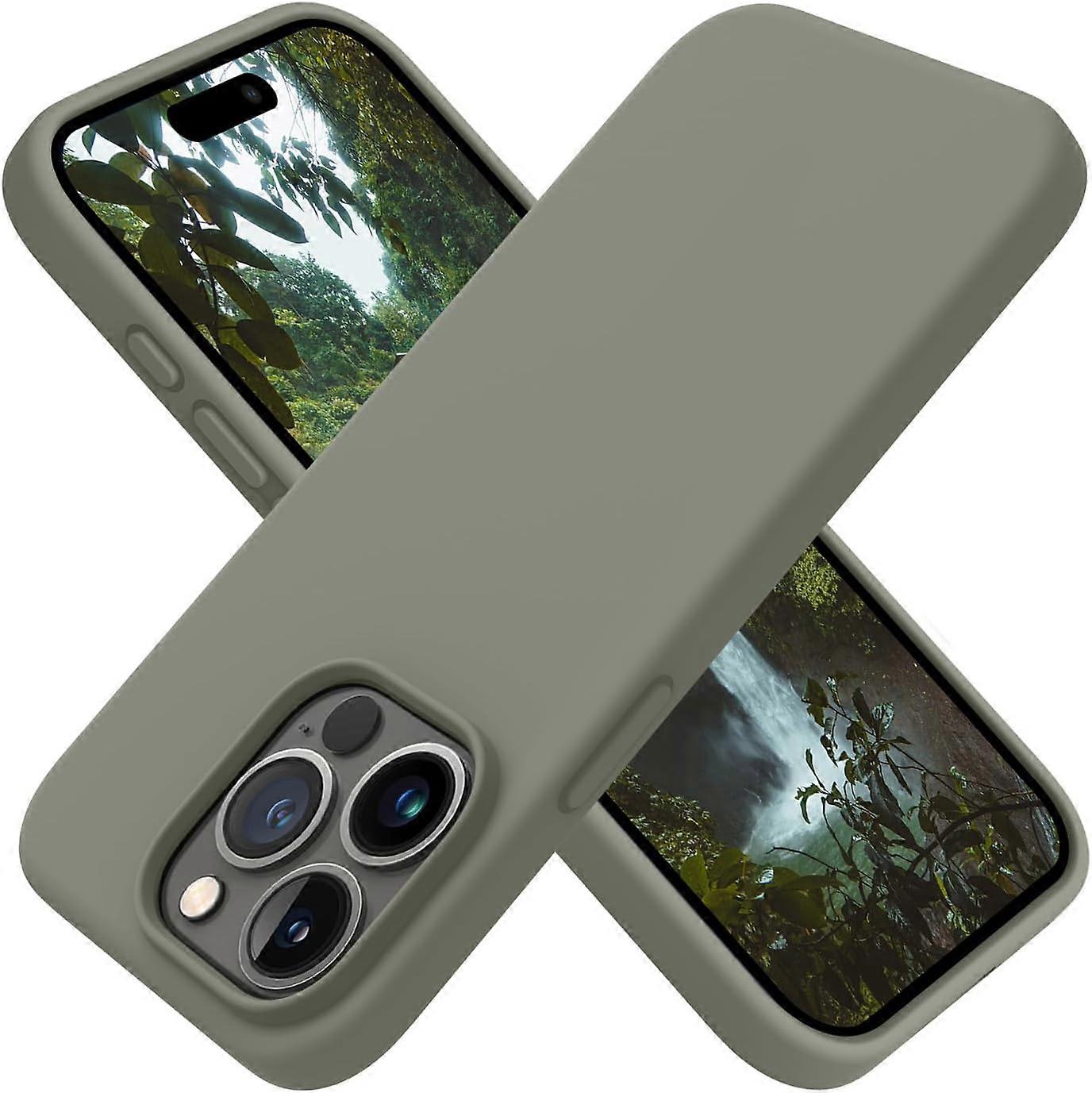 Compatible with iPhone 15 Pro Max Case, Silicone Shockproof Slim Thin Phone Case for iPhone 15 Pro Max (6.7 inch), (Calke Green)