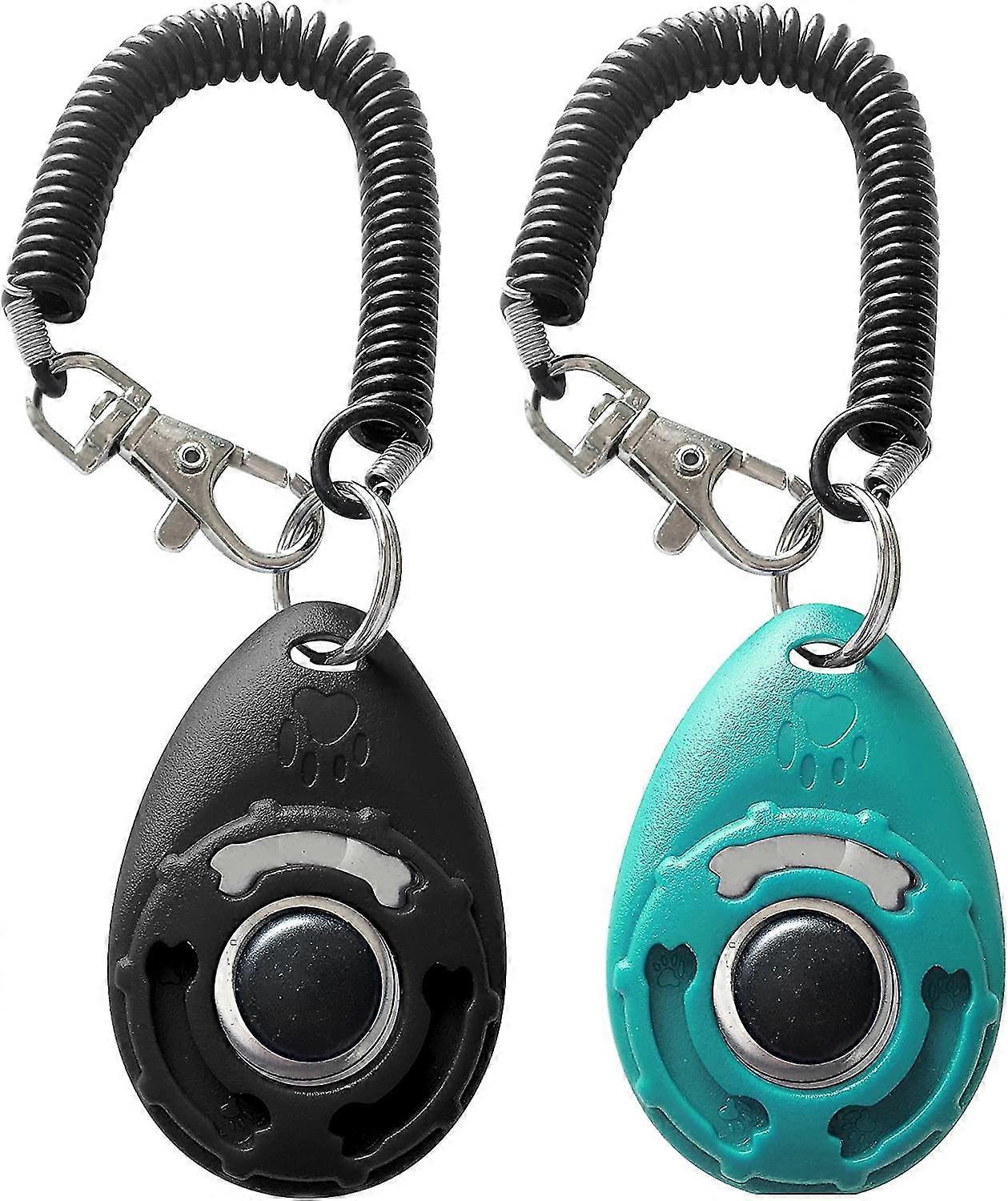 Pet Training Clicker With Wrist Strap Dog Training Clickers (new Black + Blue)