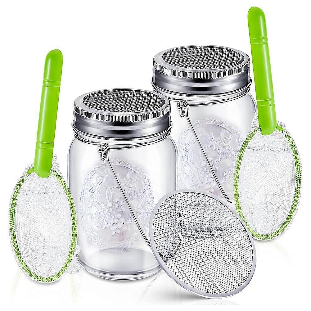 Insect Catcher Kit Bug Collecting Jar with Handle Net Indoor Outdoor Nature Exploration Set Science Educational Toys for Teens Adults