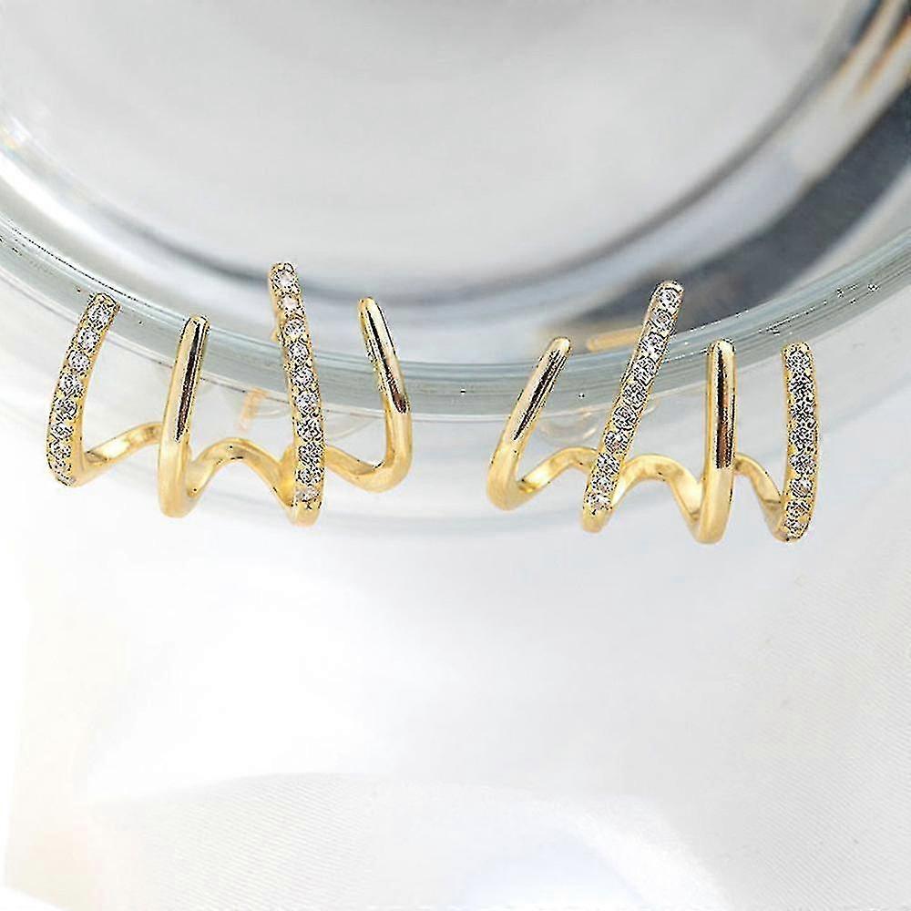 Stud Earrings Shiny Four Claws Earring Gifts