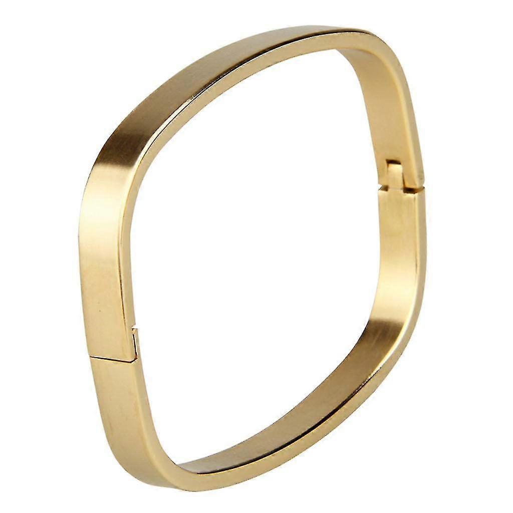Bransoletka ze stali nierdzewnej Cuff Bangle Square Wristband Gold 8mm