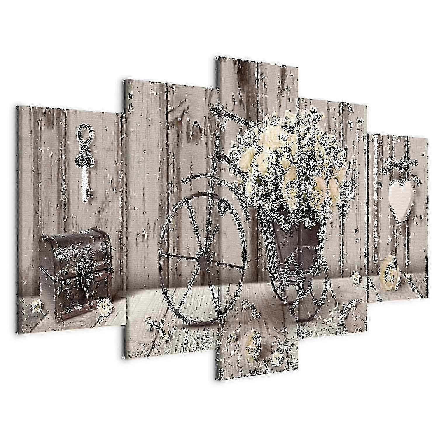 Lærredstryk - Hemmelig buket (5 dele) bred