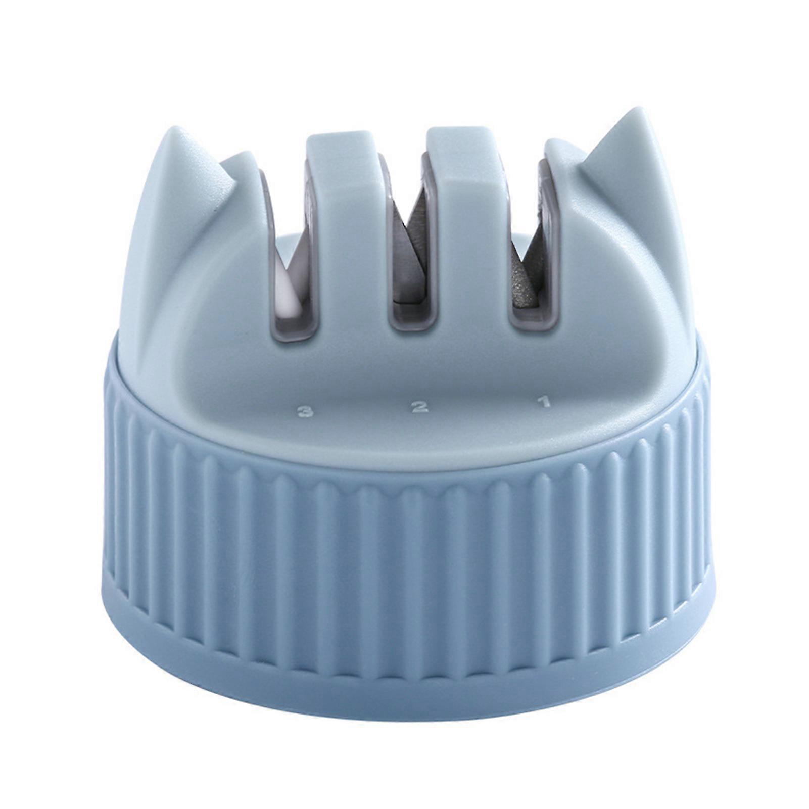 Cutter Sharpener 3-Stage Kitchen Cutter Sharpener Coarse Fine Slots Anti-Slip Quick Sharpening Tool for Home Restaurant