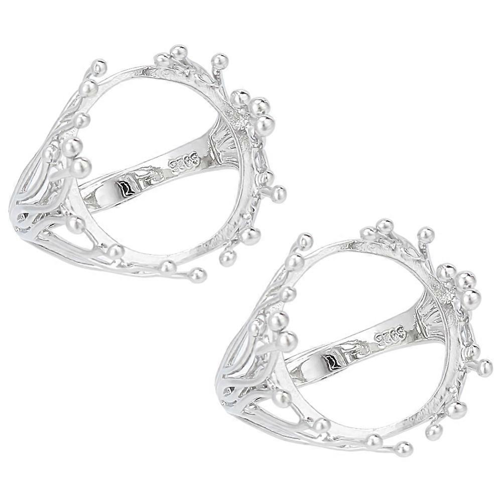 2Pcs Adjustable Brass Finger Rings Components Platinum Tray: 19x16mm