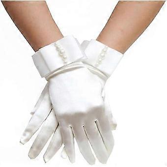 Winter Bridal Gloves With Pretty Beads, Dinner Gloves, Wedding Gloves, Gloves