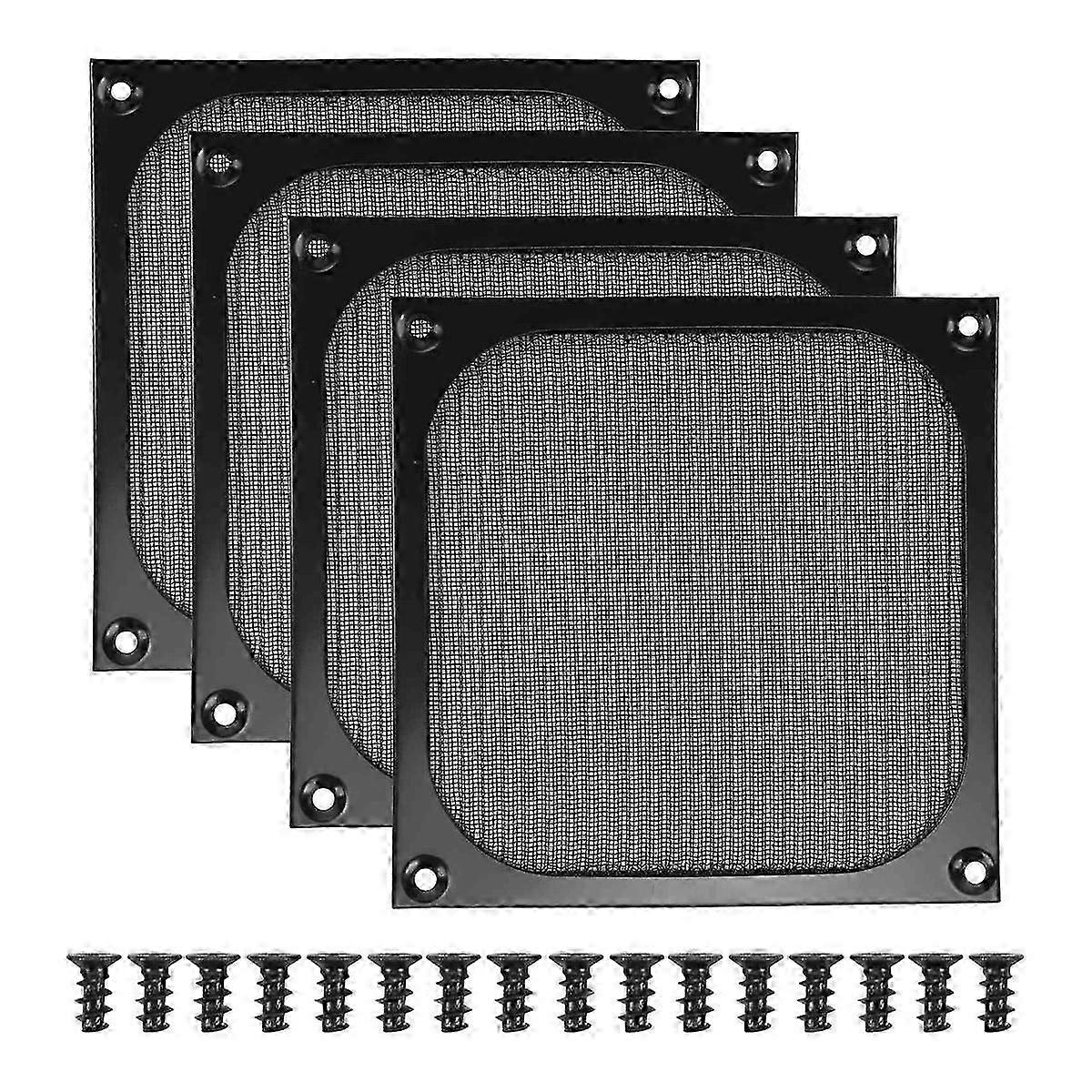 140mm Desktop Computer Case Fan Dust Filter Grills Dustproof With Screws, Aluminum Frame Mesh, 4 Pa