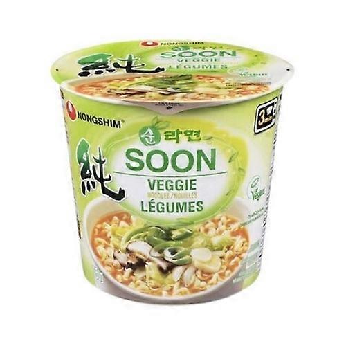 Nongshim 蔬菜味方便面杯， 75 Gram （6 箱）