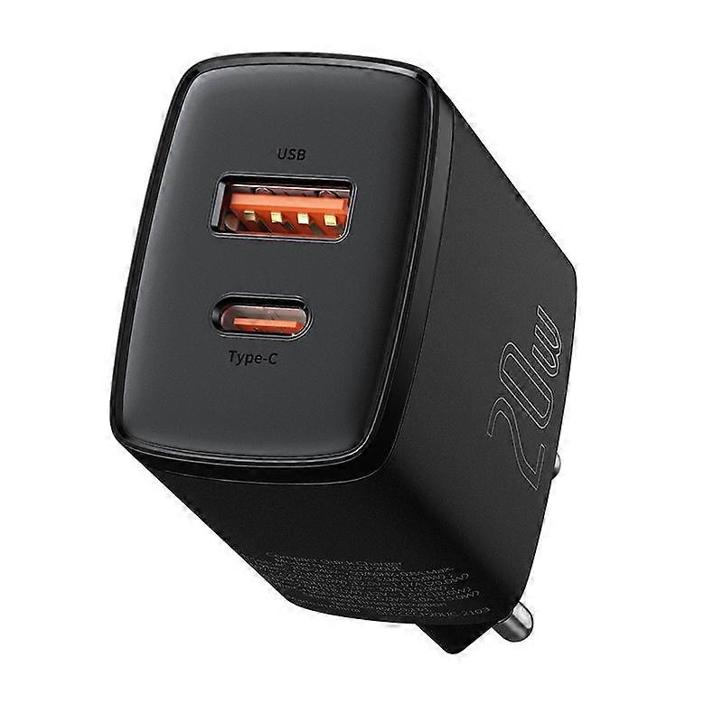 Baseus Compact PD 20W Quick Charger Type C+USB Fast Charger for iPhone, Xiaomi, Huawei, Samsung