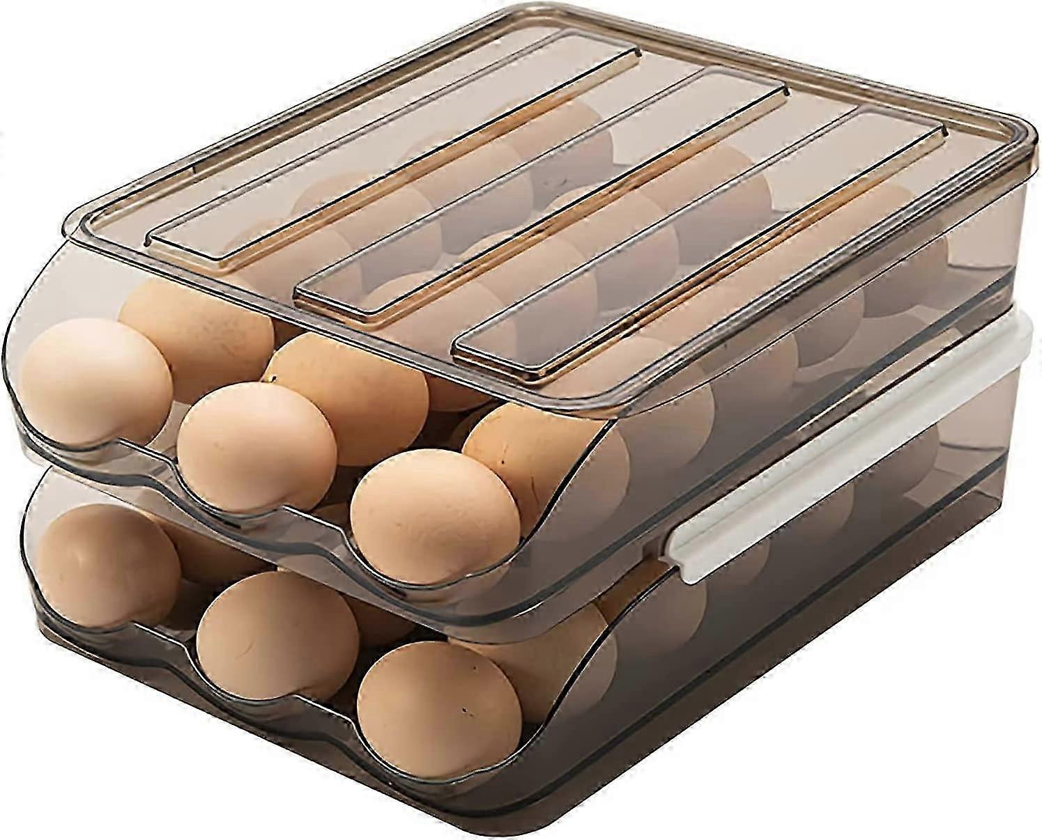 Large Capacity 36 Grid Double-Layer Egg Tray Auto Scrolling Egg Storage Container