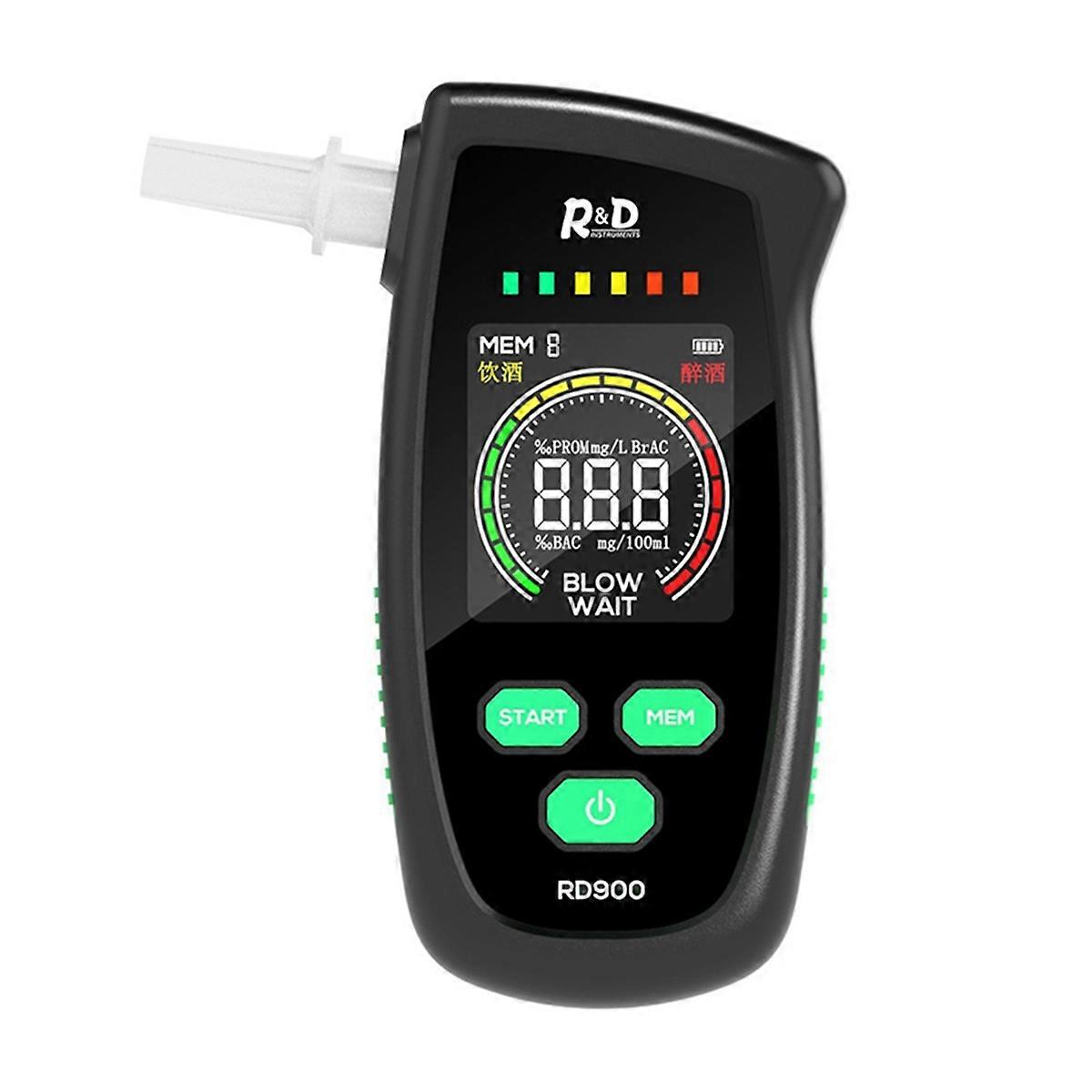 Digital Alcohol Breath Tester Handheld LCD Screen Alcohol Detector High Accuracy Breathalyzer Portable Alcotest Device