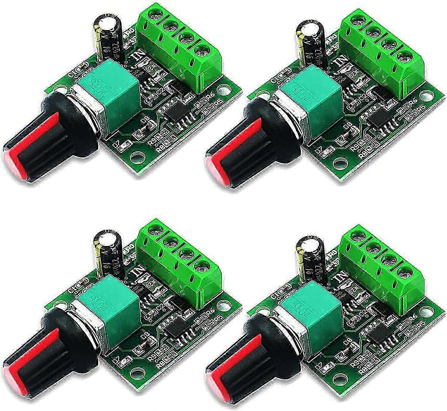 4Pcs 1.8v 3v 5v 6v 7.2v 12v 2A PWM Speed Controller DC Motor Voltage Regulator,LED Dimmer,Adjustable Control Switch