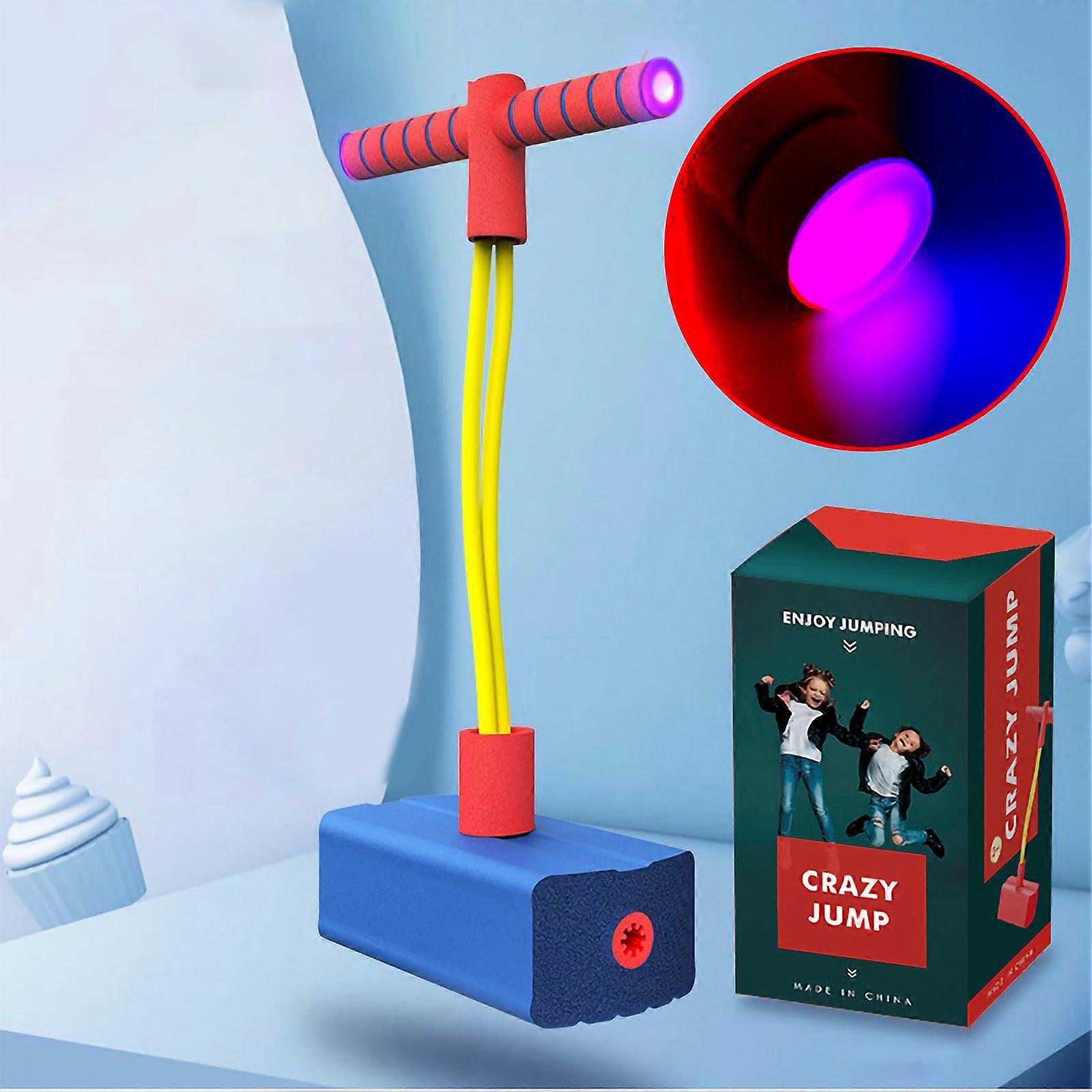 ילד קצף פוגו מגשר קצף מגשר להקפיץ nce קצף אימון צעצוע מקפץ עם צלילים חורקים פלאש כחול בהיר