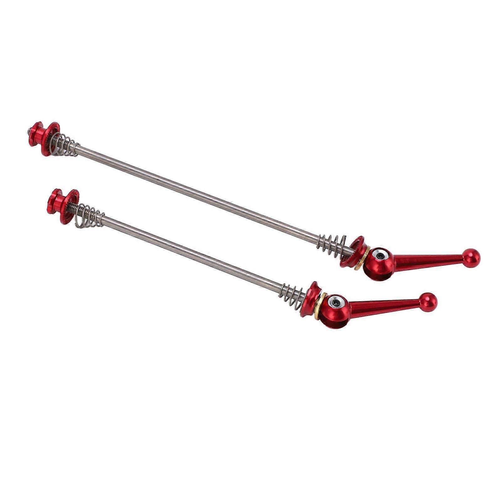 1 Pair Bicycle Hub Quick Release Poles Bike Front Rear Titanium Alloy Axle Skewer LeverRed