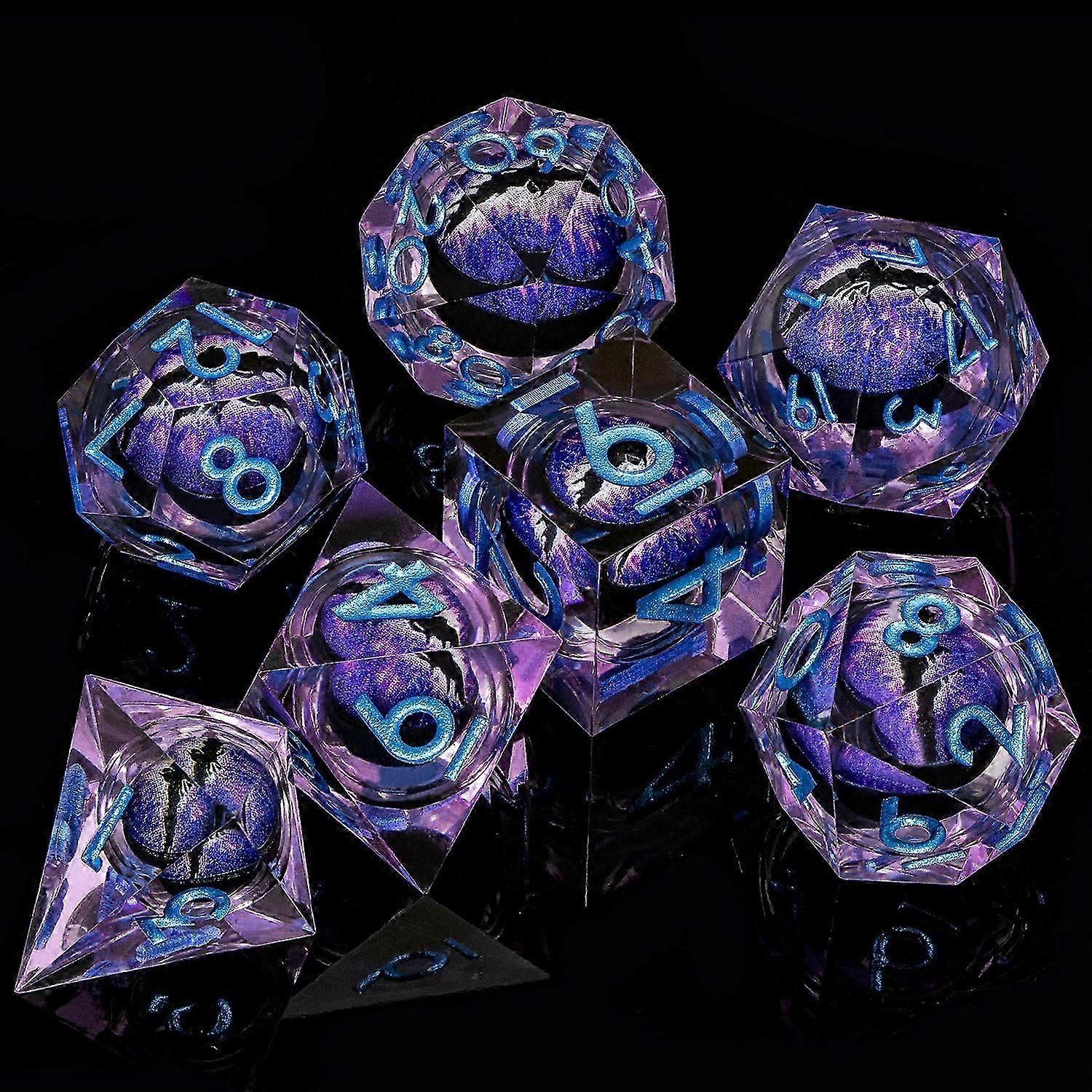 Dnd D20 Red Liquid Flow Eye Noppasarja Rengas D ja D Terävä reunanoppa D6 Rpg Dungeon- ja Dragon Pathfinder -roolipeleihin