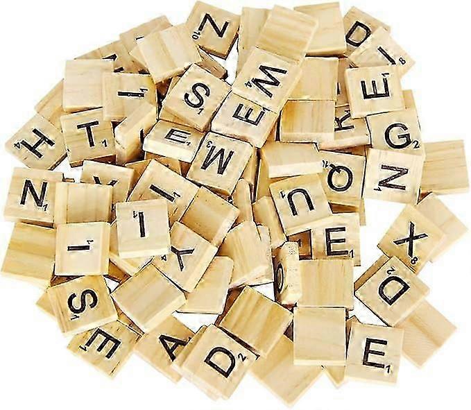 100 træbogstavfliser, Scrabble-bogstaver til håndværk