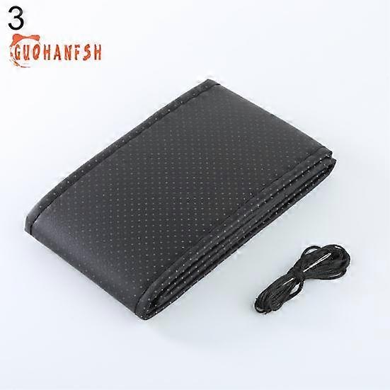 DIY Faux Leather Car Auto Steering Wheel Cover Protector with Needle Thread Kit