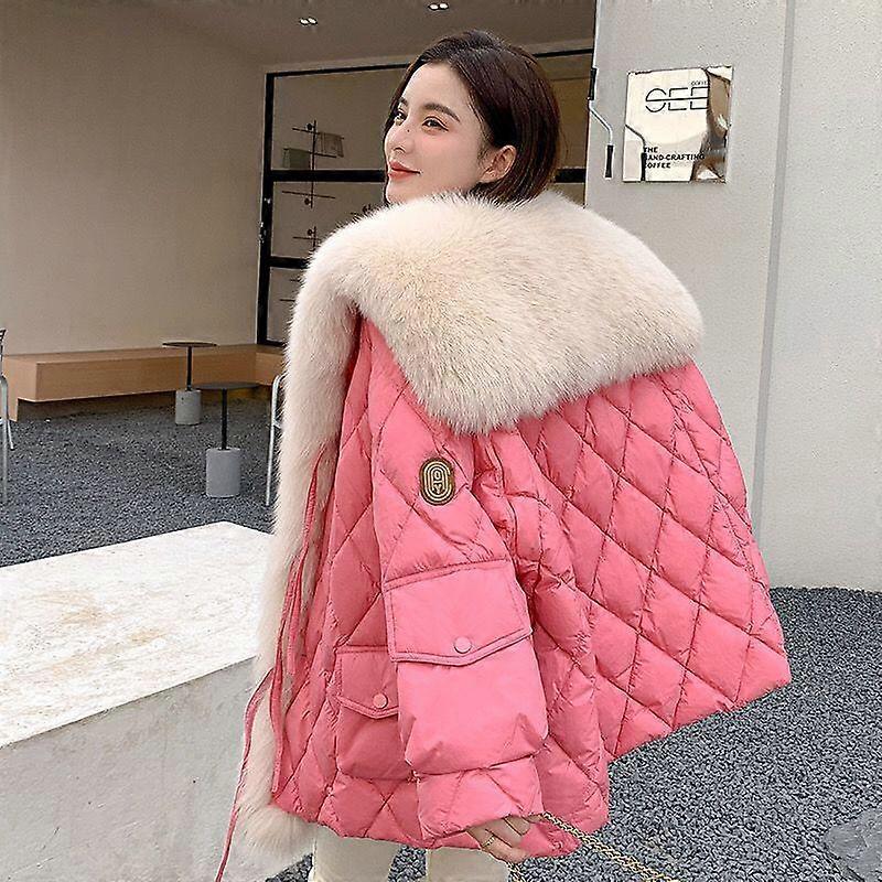 Spring Winter New Super Nautical Collar Down Cotton Parka Coat for Women