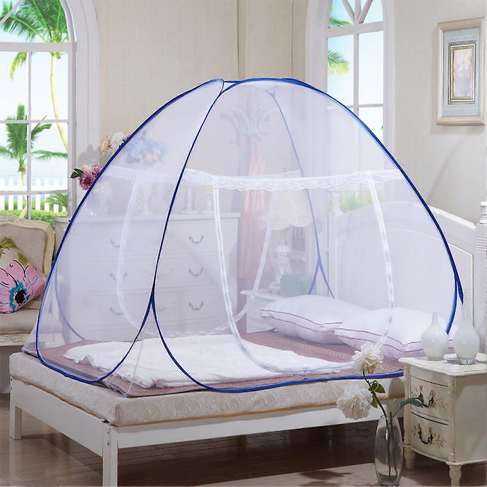 Mosquito Net Breathable Folding Design Portable Quick Installation for Home Travel Camping Single Door with Bottom 200x200x160cm/70.9x70.9x63in