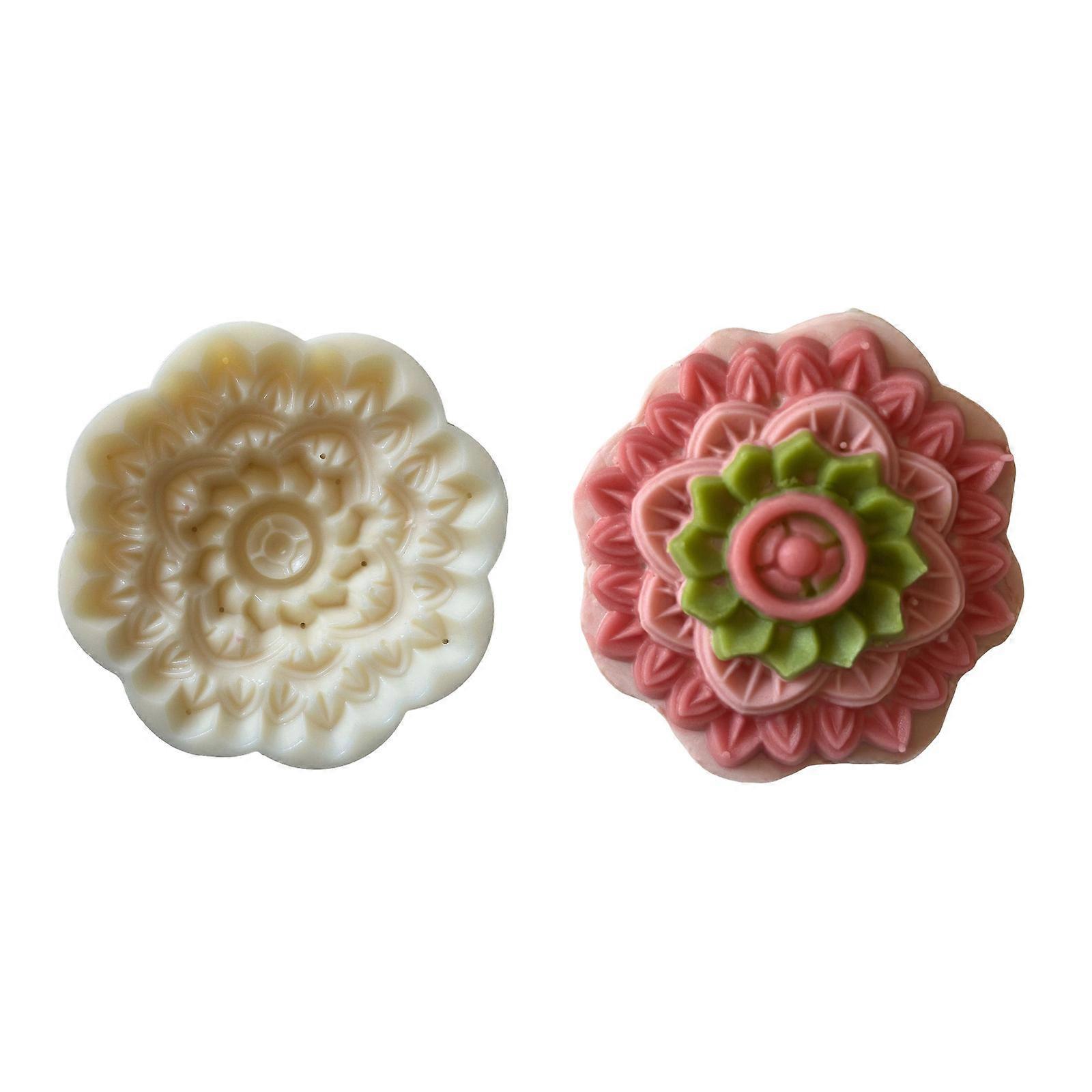 Flower Shape Moon Cake Press Molds Cookie Stamp Chinese MidAutumn Moon Cake Maker Decorating Tool for Making Cookie