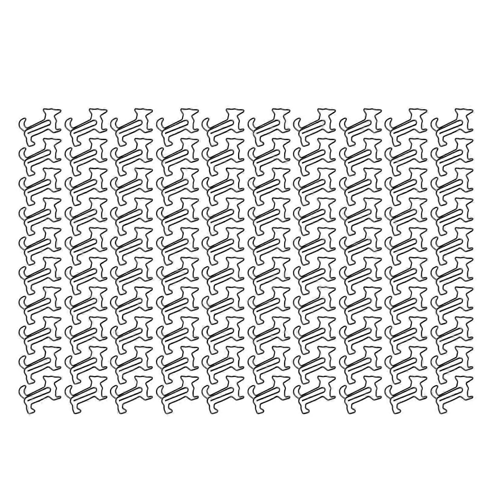 100pcs Black Dog Paper Clips Creative Plated Metal Clips